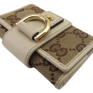 GUCCI Key holder Ivory Brown Gold Women Authentic secondhand